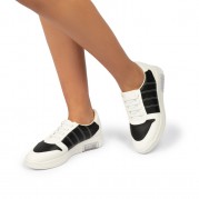 Mid Heel Lais White/Black wedge sneaker